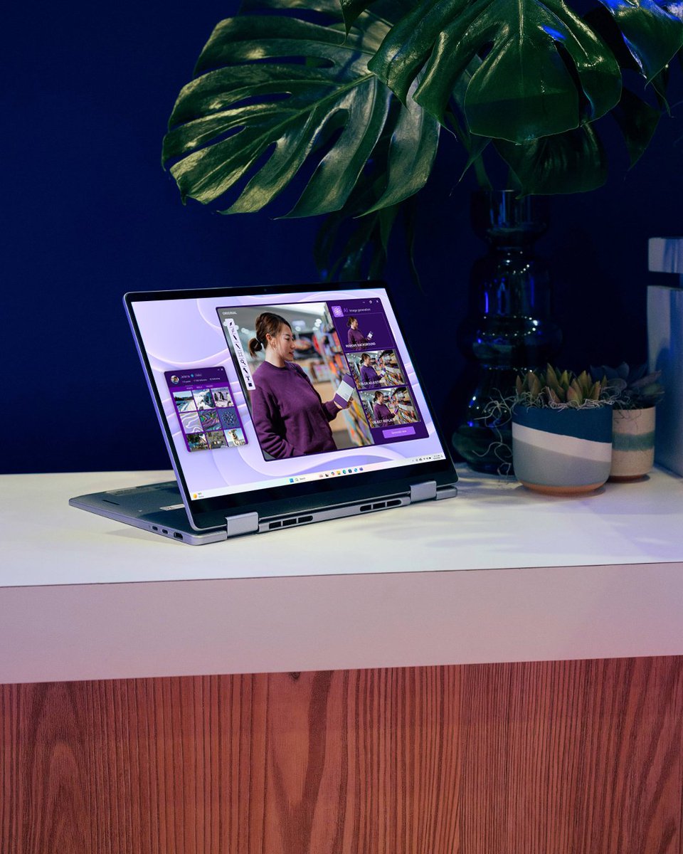 Ganz egal, wie du ihn faltest 😉 – der Dell 14 Plus 2-in-1 ist dein smarter Begleiter für unterwegs! Dank intelligenter Technologie erledigst du alles schneller und effizienter.