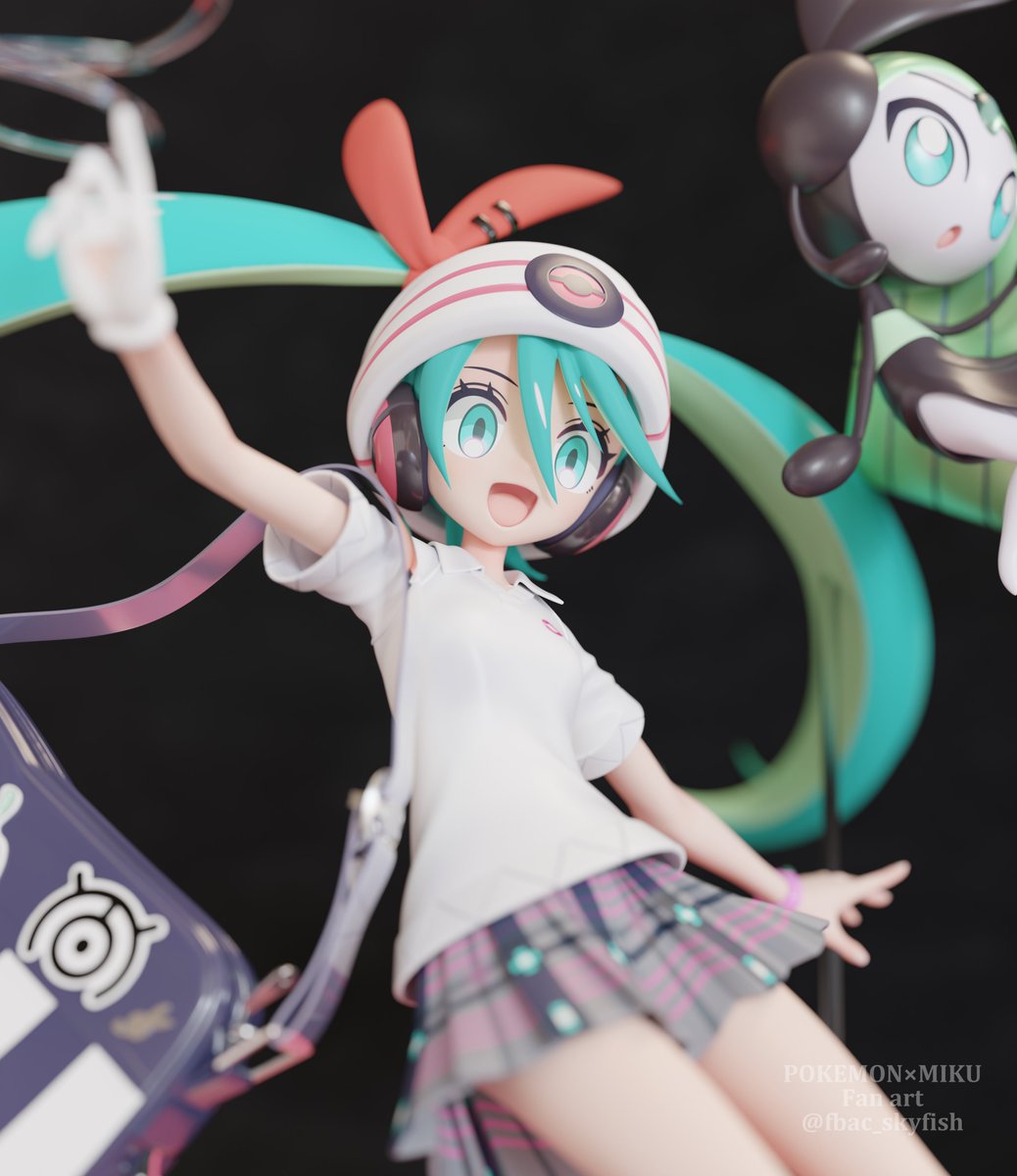 初音ミク（エスパータイプ） ＆ メロエッタのフィギュア風3DCG

#ポケミク  #初音ミク　#ポケモンファンアート

3DCG作品
制作:blender
レンダリング:blender