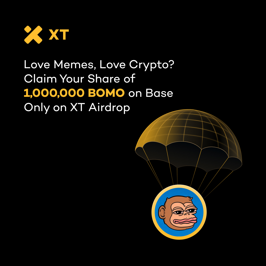 🚀 XT Airdrop: #BOMO on Base <a href="/Bomocrypto/">Bomo</a> 

⏰ Aug 25–26, 2025
🎁 1,000,000 $BOMO reward pool
✅ Lock 20 XT for 5 days + Subscribe 
🚀Boost rewards up to 1.75x (cap: 100K XT)
🌟 Trade instantly on BOMO/USDT pair

🔗 [Join now] xt.com/en/activity/ai…

Read more 🔖