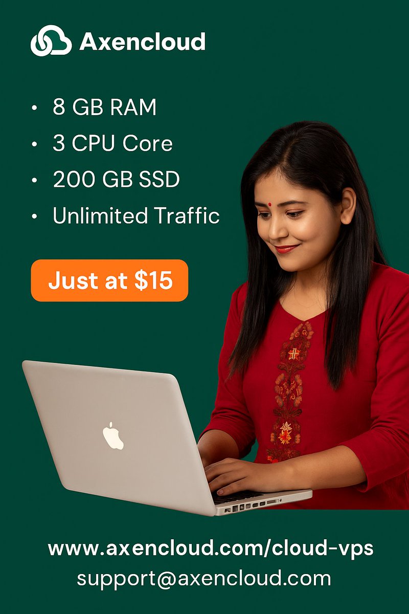 axencloud's tweet photo. 🚀 Power-packed VPS Hosting at Unbeatable Price! 🚀

💻 8 GB RAM
⚡ 3 CPU Cores
💾 200 GB SSD
🌐 Unlimited Traffic
✨ Just at $15/month! ✨
👉 Visit: https://t.co/0Si3BRhaqt
📩 Contact Us: support@axencloud.com
#CloudHosting #VPS #WebHosting #AxenCloud https://t.co/JO2TT6od4g