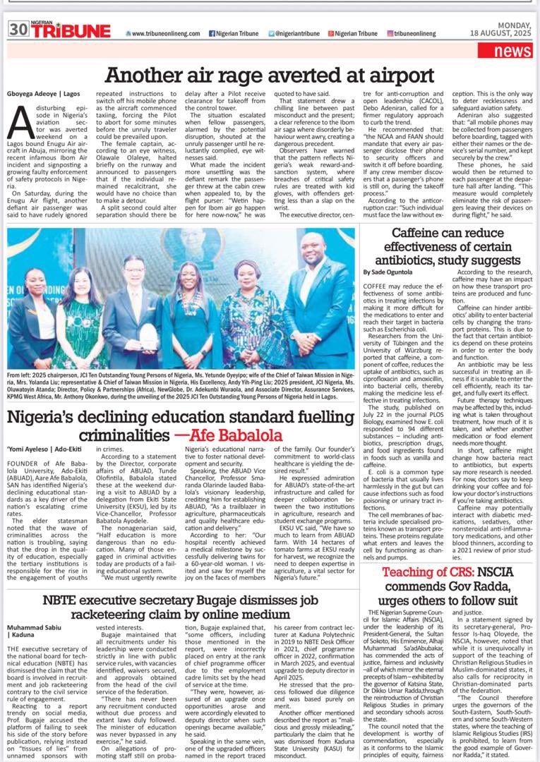 The impact of our 2025 JCI Nigeria TOYP (Ten Outstanding Young Persons) &amp; International Youth Day Celebration continues to echo; now featured in the national press!

This recognition is not just about the event, but about the brilliant young Nigerians whose innovation…