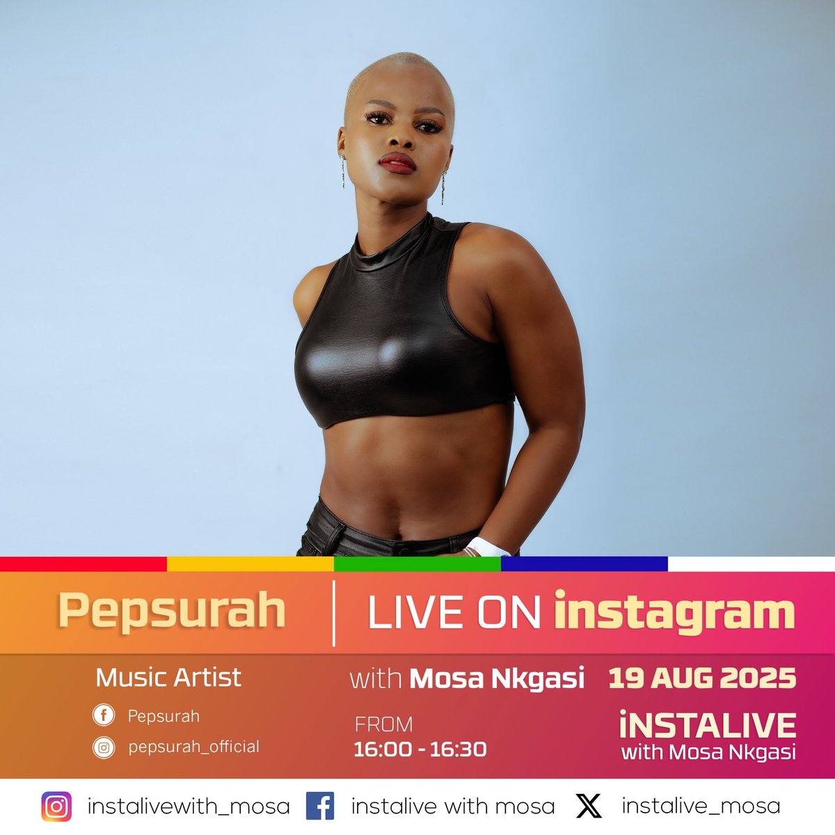 Hello Mzansi 🇿🇦 try not to miss our LIVE interview with Pepsurah on the 19th of August, all chat's about her recent single #wemngani