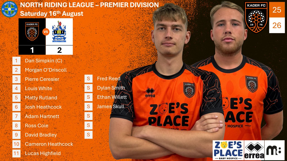 Kader FC Mens First Team (@kadermens) on Twitter photo Here's how we lined up for our <a href="/NRFLOfficial/">North Riding League</a> Premier Division Match against <a href="/RedcarTownRes/">Redcar Town Reserves FC</a> at the weekend. Our goal came in the 65th minute, a debut goal from Louis White. The MOM award went to CB Matty Rutland. Here's how we lined up for our <a href="/NRFLOfficial/">North Riding League</a> Premier Division Match against <a href="/RedcarTownRes/">Redcar Town Reserves FC</a> at the weekend. Our goal came in the 65th minute, a debut goal from Louis White. The MOM award went to CB Matty Rutland.