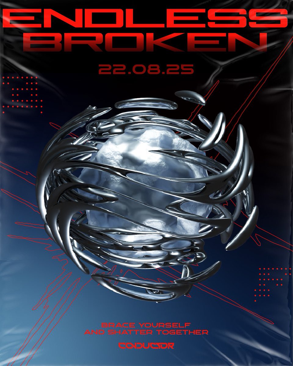 Conductor_band's tweet photo. Brace yourself and shatter together with 

“ENDLESS BROKEN”

🗓 22•08•25
🔗 Pre-save now: https://t.co/nJrSz842Gy

Art Director &amp; Graphic Design: Jitsupa Dangjamroon, AshyAchieves

#CONDUCTOR #LowLevelRecords #EndlessBroken
#AlternativeMetal https://t.co/mEsnLguI3n