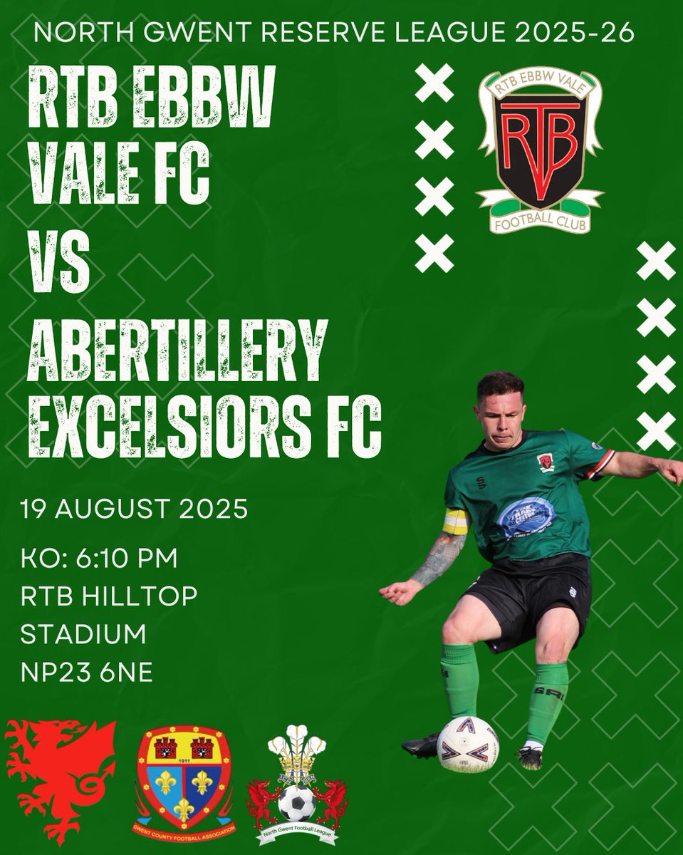 A quick turn around for the Development as they host local rival’s Abertillery Excelsiors tomorrow evening 💚

🗓️Tuesday 19th August
🆚Abertillery Excelsiors FC
⏰6:10pm kick off
🏟️Hilltop Stadium