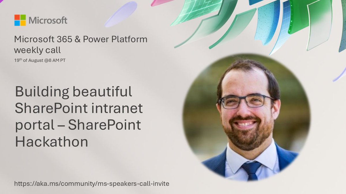 vesajuvonen's tweet photo. 📆 SharePoint Hackathon: Building beautiful SharePoint intranet portal – EcoGuardian’s Lair

• Live demo in community call on 19th of August 8 AM PT
• Presented by Bruce Larre (Abalon) 👏
• Don’t miss out! Everyone is welcome!

👋 Get the invite → https://t.co/zy7sUKfpo9

#Microsoft365 #SharePoint #Intranet