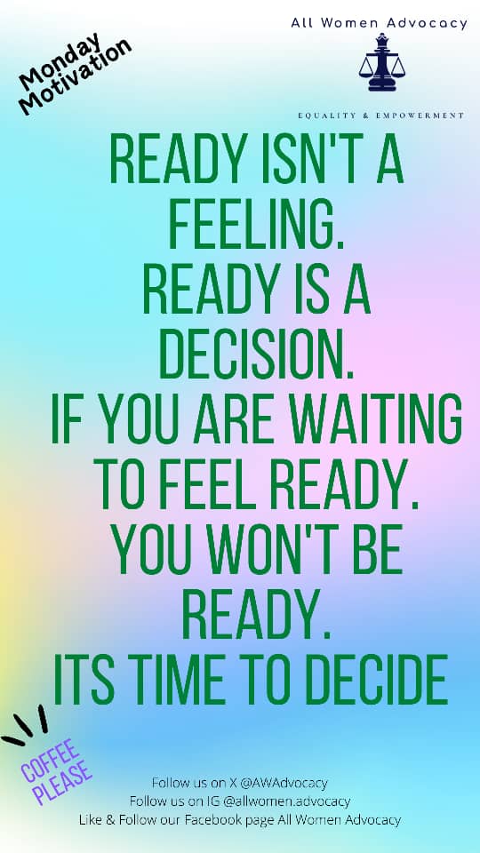 Stop waiting to feel "ready" before you start. The truth is, ready is not a feeling;it's a decision
You'll never wake up &amp; feel 💯 prepared. The feeling of readiness comes from taking action.
The perfect moment won’t come; you have to create it
#MondayMotivation #ReadyIsADecision