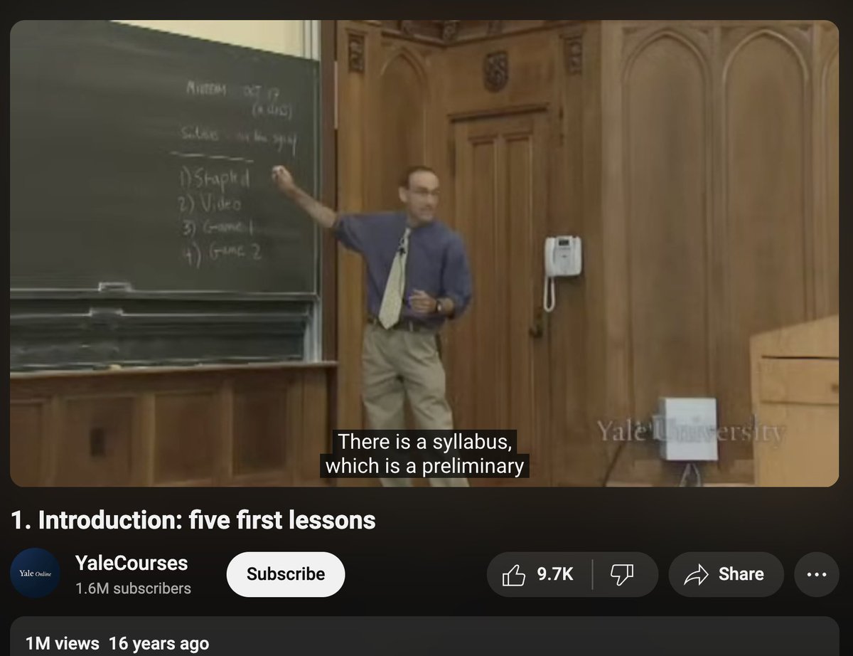 Hesamation's tweet image. Game Theory ~ Yale University
1. introduction: five first lessons