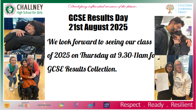 Challney_Girls's tweet photo. GCSE Results day is just around the corner. We look forward to seeing our LUMINARY cohort on Thursday 21st August from 9.30-11.00AM. https://t.co/XPzjg5Rj0Z