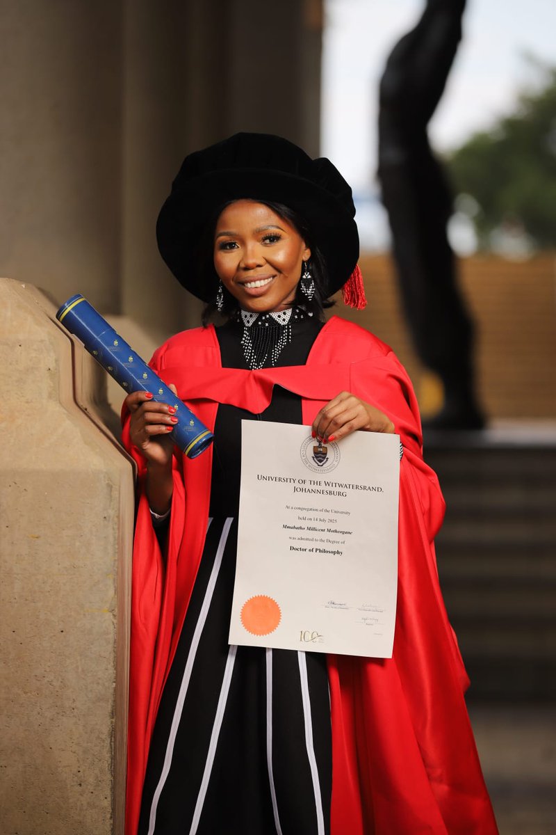 Women At Wits 💙 🏛️

From cleaning homes to walking the graduation stage in a red PhD gown, Dr. Millicent Motheogane embodies grit, growth and greatness. Now Deputy Head of AISU at Wits, she has risen through the ranks guided by resilience, a vision for education equity, and the