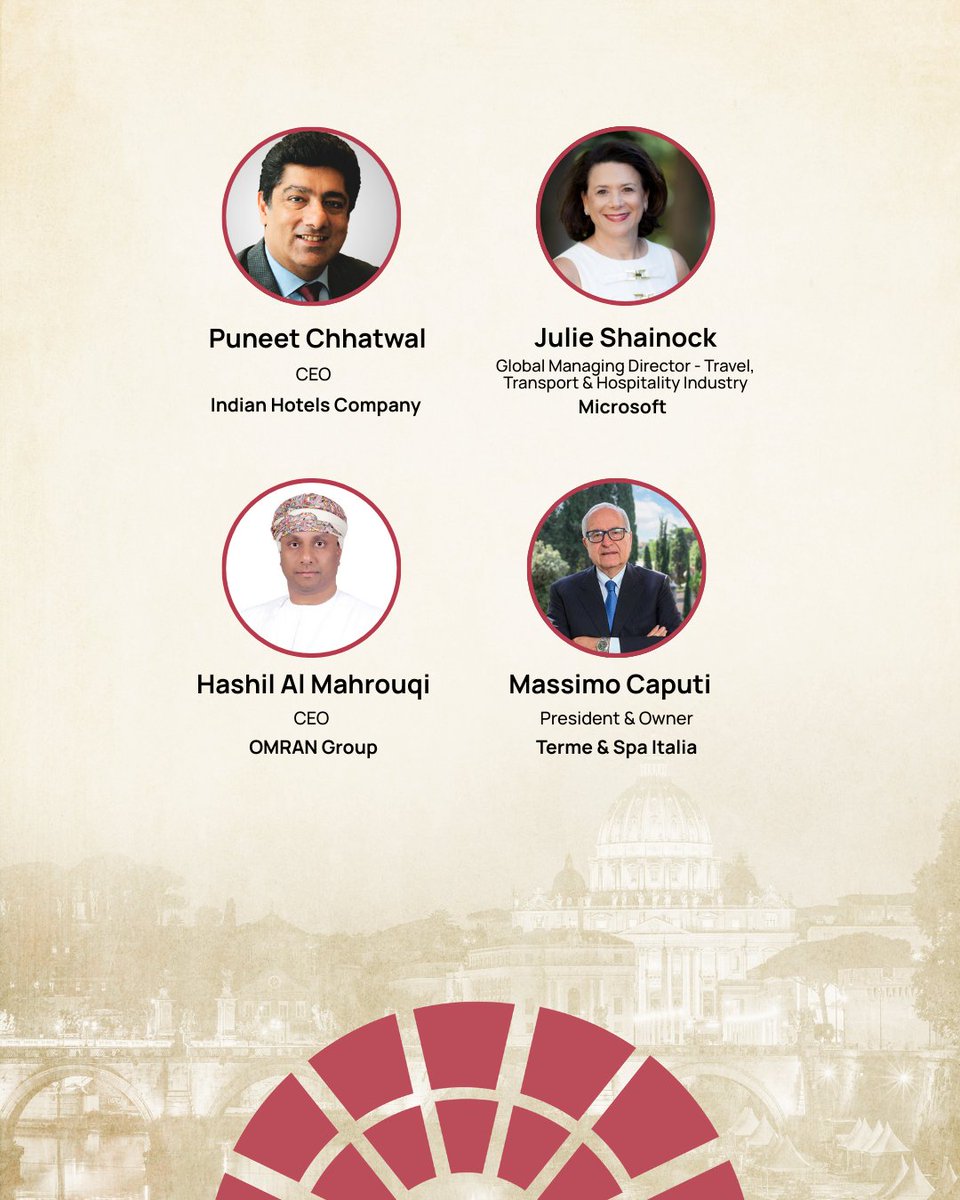 ENIT_italia's tweet image. 🌍 WTTC svela la prima rosa di relatori del 25° Global Summit, in programma a Roma dal 28 al 30 settembre.
Un evento unico con ENIT e il Ministero del Turismo come partner istituzionali, insieme a Roma Capitale e Regione Lazio.
👉 enit.it/en/wttc-global…
#GSRome #WTTC #ENITSpA