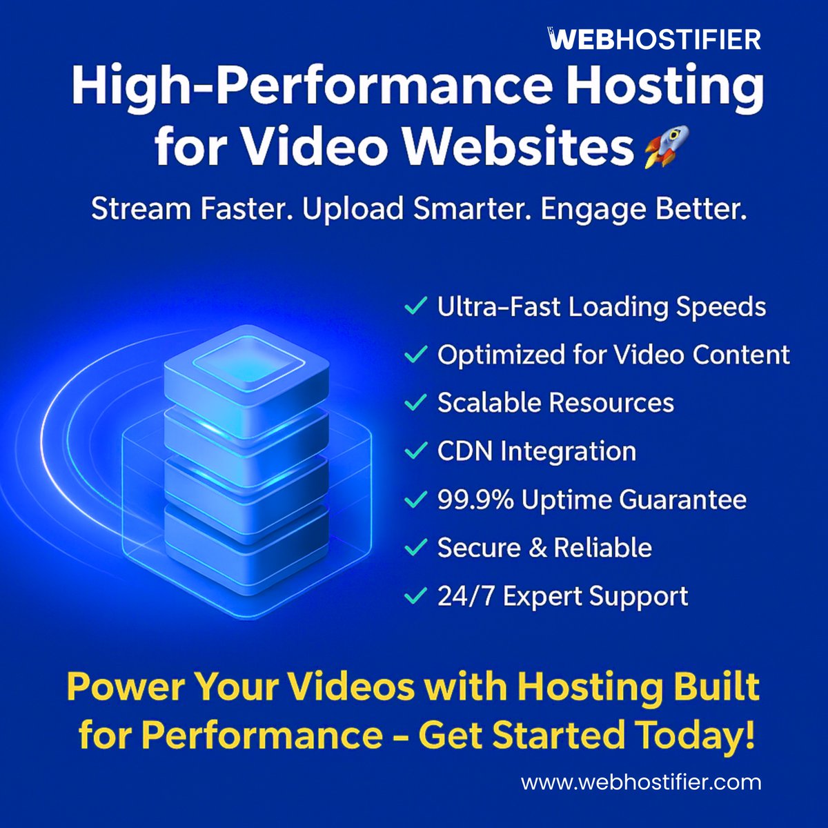 webhostifier's tweet image. Hosting built for video websites!

✅ Ultra-fast speeds
✅ CDN integration
✅ 99.9% uptime
✅ 24/7 expert support

Stream smarter, engage better with #WebHostifier 🎥
👉 webhostifier.com

#WebHosting #VideoHosting #ContentCreators #StreamingWebsite #CDNHosting #FastHosting