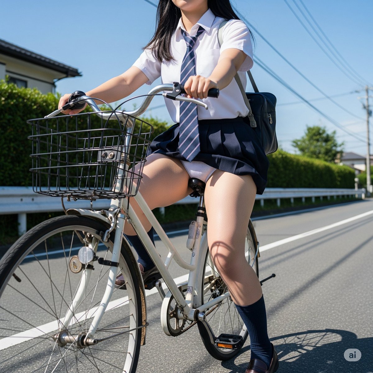 114ngzJvo's tweet image. 不自然すぎて生成には失敗したけど
勝負には勝った気がする
#AIarts #AIgirl #AI制服 #自転車とふともも