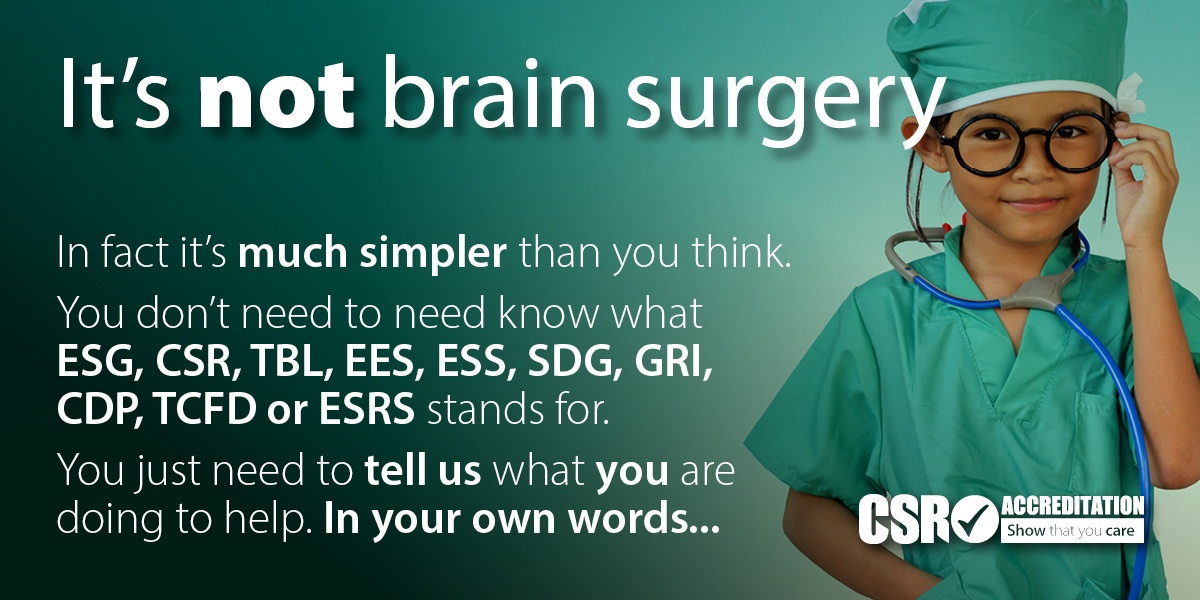 Becoming #CSR accredited is not brain surgery…Our simple framework enables you to tell us what your organisation is already doing within the four pillars; #Environment, #Workplace, #Philanthropy and #Community.

Register for free here 👉️l8r.it/nSMK