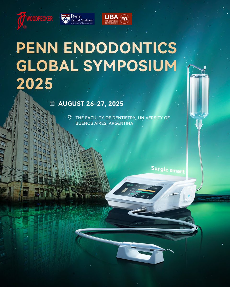 GLwoodpecker's tweet image. 📢 PENN ENDODONTICS GLOBAL SYMPOSIUM 2025
📅 August 26–27 | 📍 Buenos Aires, Argentina
✨ Special hands-on workshop with Dr. Syngcuk Kim:
 Endodontic Microsurgery – Application of Piezo
👉 Don’t miss it!

#PennEndo2025 #WoodpeckerDental #Endo#DentalConference #PiezoSurgery