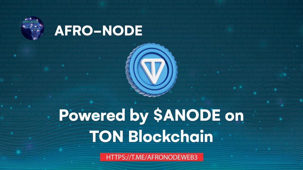 AfroDapp8382's tweet photo. 🌍 Africa’s tech talent + Web3 opportunities = AFRO-NODE

🚀 Powered by $ANODE on TON Blockchain
💡 Connecting skills, projects &amp; innovation.

#AFRONODE #Web3 #TON https://t.co/HMpVR7QI5T