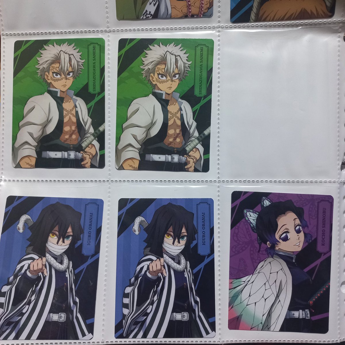 fii707's tweet photo. WTT/WTS  demon slayer x family mart card collection kimetsu no yaiba 
Have: sanemi×2
             Iguro obanai ×2
             shinobu 
Want: 
•kokushibo (willing to trade all for 1 kokushibo😭) 
•rengoku 
•uzui tengen
•muichiro
•tanjiro
COD area tangerang/jakarta/ lewat
🍊 https://t.co/BQsxLr70ve