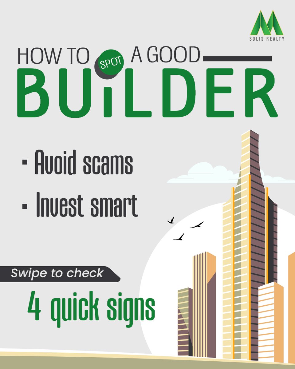 SolisRealty's tweet image. Builder looks promising?
Double-check these signs before you book:
✅ RERA ID
✅ Past performance
✅ Legal clarity
Avoid scams. Invest smart.

#SolisRealty #RERACertified #pastperformance #LegalClarity #AvoidScams #InvestSmart #RERAREGISTERED