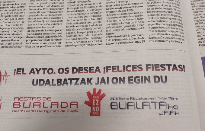 Ortubekoa's tweet photo. Burlatako udalbatzak jai on egin du??? @AytoBurlada https://t.co/4mIhn30QE2