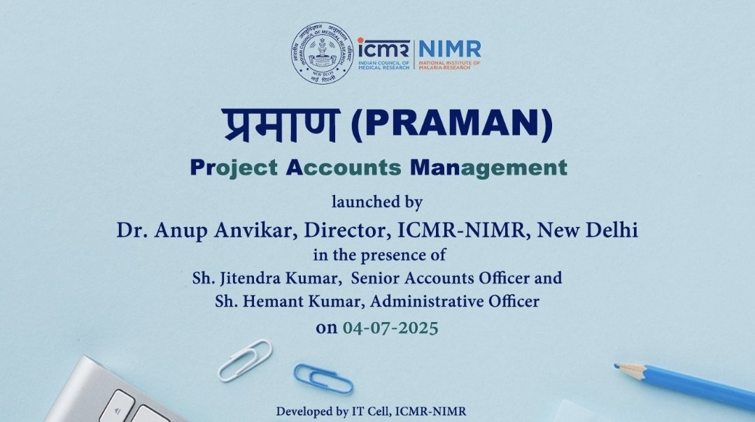 nimr_delhi's tweet photo. @ICMRDELHI @DeptHealthRes @MoHFW_INDIA #praman #accounts https://t.co/DItpiOBeCq