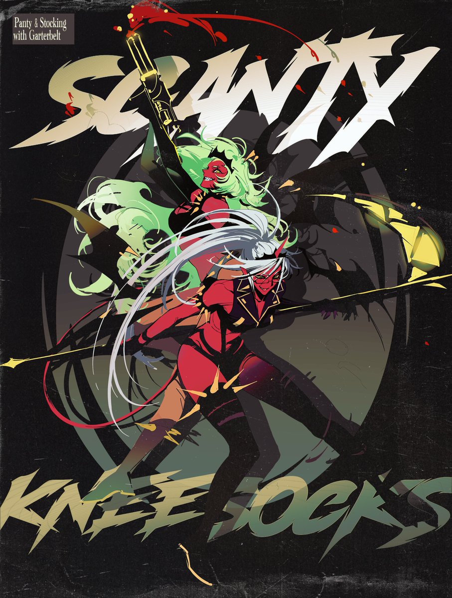#PantyAndStocking #PSG 
Scanty and Kneesocks ❤🖤