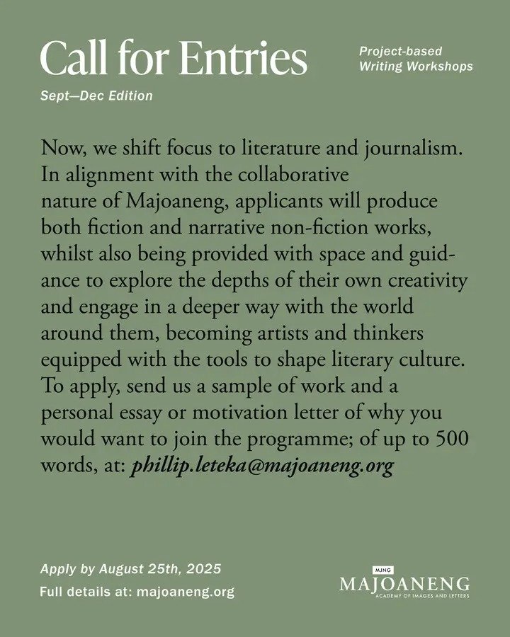 Still open for this. Head to the link in my bio for more information on the Majoaneng Initiative