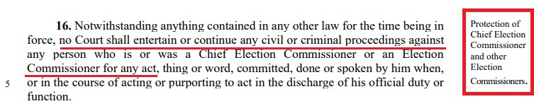 <a href="/Memeghnad/">meghnad (Nerds ka Parivaar)</a> No!! They made a change in the law via that CEC bill in 2023. That makes the CEC IMMUNE from prosecution for any crime committed during his tenure. It is so wild i couldn't believe it until i saw the bill text with my own eyes.