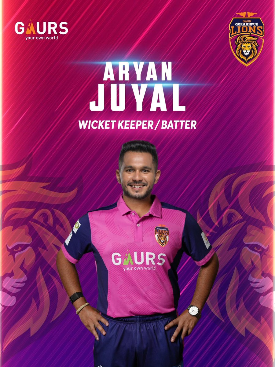 gorakhpurlions's tweet photo. Aryan Juyal shines bright as the star of UP cricket, bringing class and courage to the Lions. 🦁👑

#UPT20League #UPT20 #UPCricket #ANAXUPT20League #KhiladiYahanBentaHai #GaurGorakhpurLions https://t.co/fYnLzuLWgE