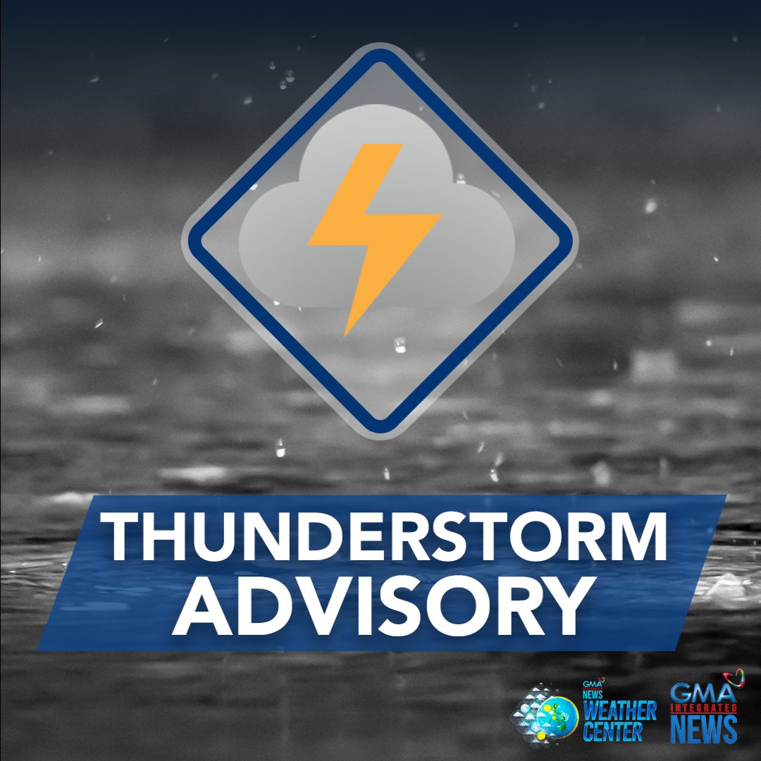 gma_weather's tweet photo. Northern Luzon Thunderstorm Advisory No. 1
Issued at 12:55 PM 18 August 2025

Moderate to heavy rain showers with lightning and strong winds are being experienced in #Apayao(Calanasan, Luna), #MountainProvince(Sadanga, Bontoc, Sabangan, Barlig), #Kalinga(Tinglayan and Pasil) https://t.co/AETVXzkt17