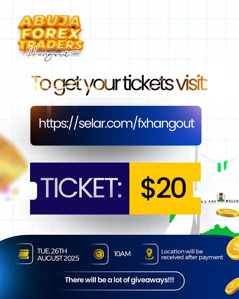 thealiyuasmau's tweet photo. I am planning the most interesting and fun hangout for forex traders in Abuja. 

Link in bio to get your tickets. https://t.co/bmZOqZB9CT