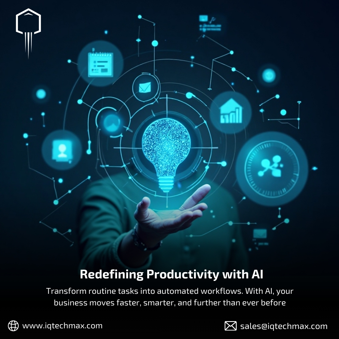 TechmaxIq's tweet image. Driving Growth with AI Automation
At IQTechMax, we transform repetitive tasks into smart workflows so businesses can:
. Boost efficiency
. Cut errors
. Scale with precision
Move faster. Work smarter. Grow further. 
#AI #Automation #IQTechMax #DigitalInnovation