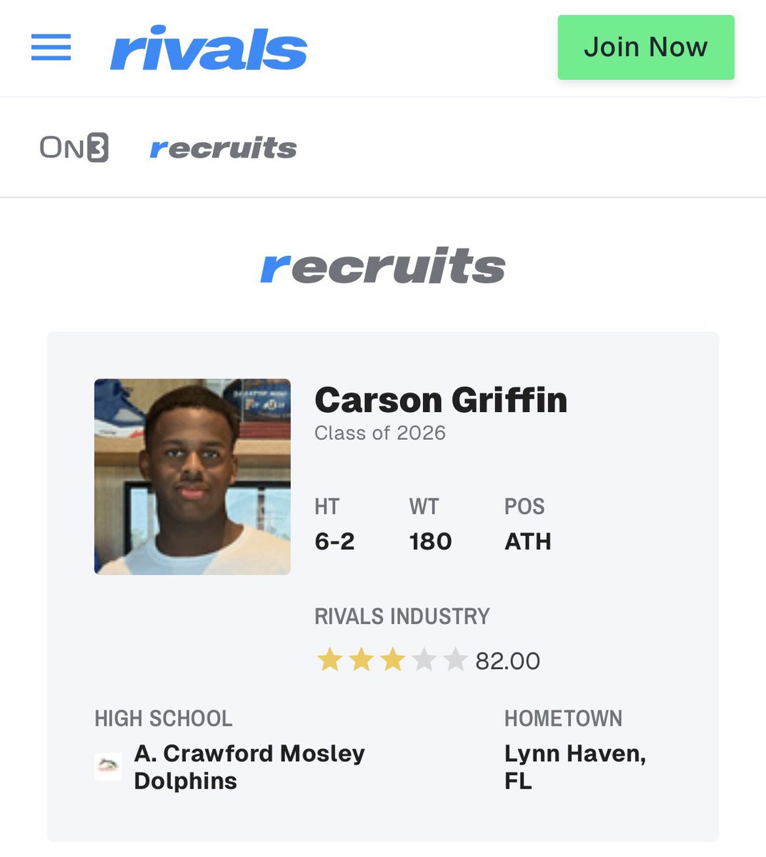 Carson D. Griffin (@bubbagriffin26) on Twitter photo ⭐️⭐️⭐️ achieved but more to accomplish!! 🐬s lead the way #MosleyMade <a href="/MosleyDolphinFB/">Mosley Football</a> <a href="/MosleyFBrecruit/">MosleyFBRecruiting</a> <a href="/TerenceArcher/">Coach Archer</a> <a href="/CoachGoldrich/">Sean Goldrich</a> <a href="/Coach_ArtLink/">Art Link</a> <a href="/ryancarty10/">Ryan Carty</a> <a href="/Delaware_FB/">Delaware Football</a> <a href="/PrepRedzoneFL/">Prep Redzone Florida</a> <a href="/Andy_Villamarzo/">Andy Villamarzo</a> <a href="/larryblustein/">Blustein Recruiting</a> <a href="/in_huddle/">InTheHuddleScouting</a> <a href="/FlaHSFootball/">FloridaHSFootball.com</a> <a href="/FLVarsityRivals/">Fla Varsity</a> <a href="/PPNOVA_FBall/">PP NOVA Football</a> ⭐️⭐️⭐️ achieved but more to accomplish!! 🐬s lead the way #MosleyMade <a href="/MosleyDolphinFB/">Mosley Football</a> <a href="/MosleyFBrecruit/">MosleyFBRecruiting</a> <a href="/TerenceArcher/">Coach Archer</a> <a href="/CoachGoldrich/">Sean Goldrich</a> <a href="/Coach_ArtLink/">Art Link</a> <a href="/ryancarty10/">Ryan Carty</a> <a href="/Delaware_FB/">Delaware Football</a> <a href="/PrepRedzoneFL/">Prep Redzone Florida</a> <a href="/Andy_Villamarzo/">Andy Villamarzo</a> <a href="/larryblustein/">Blustein Recruiting</a> <a href="/in_huddle/">InTheHuddleScouting</a> <a href="/FlaHSFootball/">FloridaHSFootball.com</a> <a href="/FLVarsityRivals/">Fla Varsity</a> <a href="/PPNOVA_FBall/">PP NOVA Football</a>