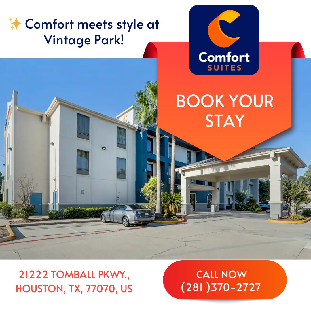 comfort_nw's tweet image. ☀️ Plan your Houston trip with ease and enjoy the comfort you deserve at Comfort Suites Vintage Park!
#HoustonTravel #ComfortSuites #HotelStay #VintageParkHouston #StayRelaxed