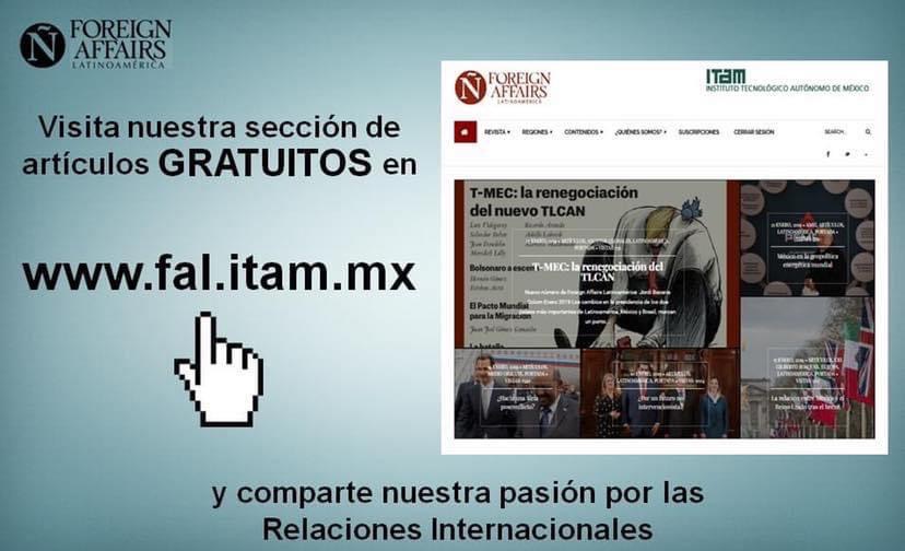 No te pierdas en nuestra sección de artículos gratuitos los temas de coyuntura internacional. #WebFAL bit.ly/2RLU9lw