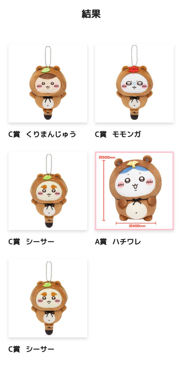 たぬきだもんくじᐢ⓿ᴥ⓿ᐢA賞ハチワレちゃん来てくれた！！びっくり&amp;嬉しい(๑ ิټ ิ)