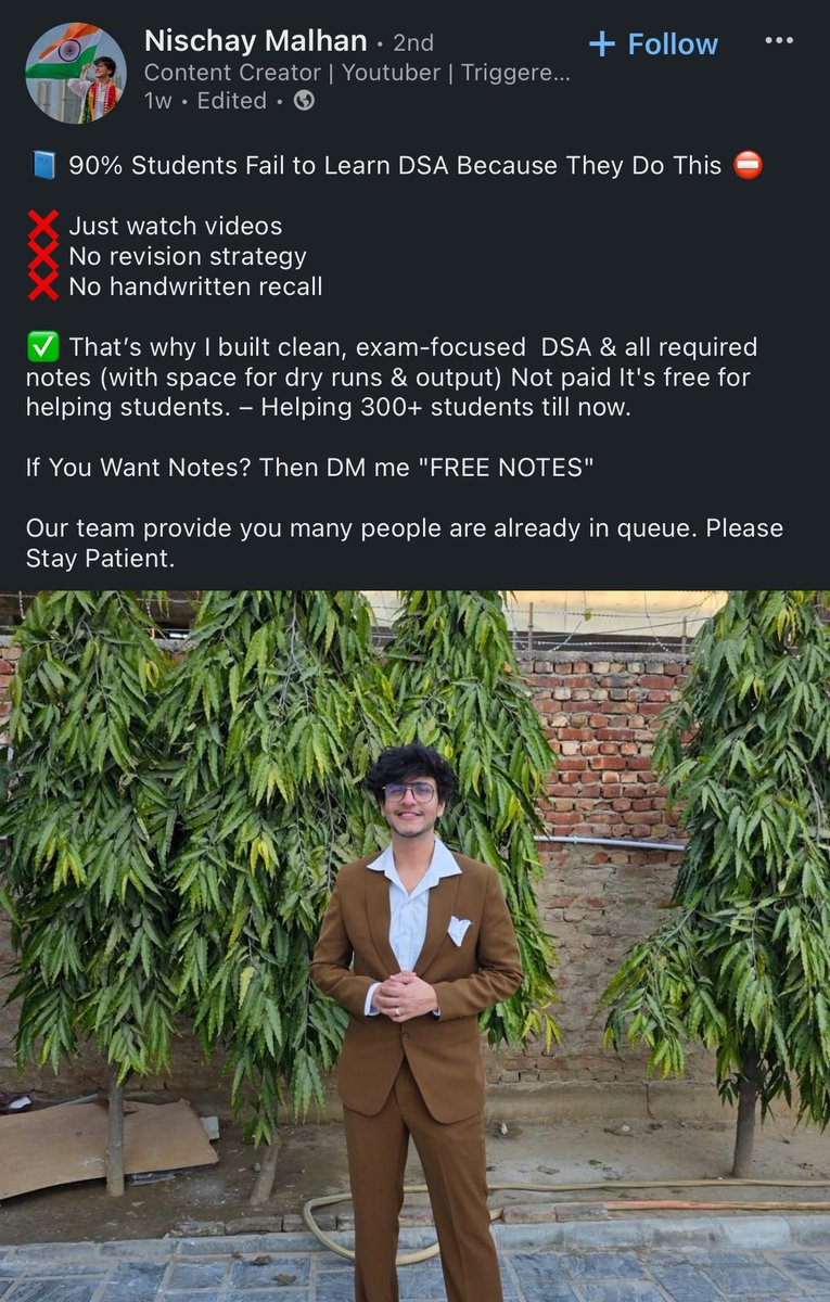 Abhinav Gupta | Coding Catalyst (@abhinav_g21) on Twitter photo First it was <a href="/ApnacollegeX/">Apna College</a> , then <a href="/kirat_tw/">Harkirat Singh</a>โฆ
ab Nischay bhaiya ne bhi DSA notes nikaal diye ๐
Agla kya? Triggered Insaan x <a href="/striver_79/">Striver | Building takeUforward</a> collab? First it was <a href="/ApnacollegeX/">Apna College</a> , then <a href="/kirat_tw/">Harkirat Singh</a>โฆ
ab Nischay bhaiya ne bhi DSA notes nikaal diye ๐
Agla kya? Triggered Insaan x <a href="/striver_79/">Striver | Building takeUforward</a> collab?