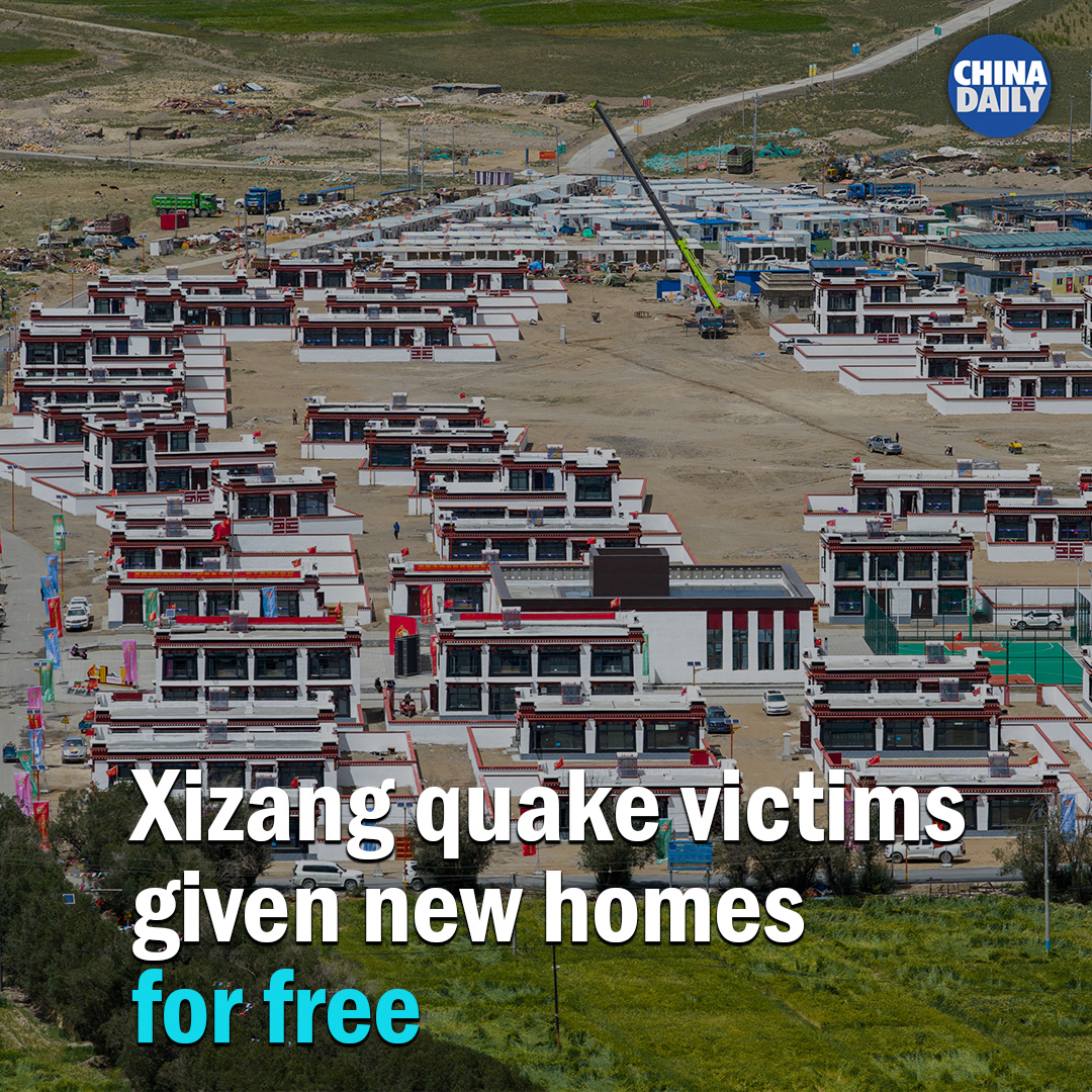 Tashi Thacho, 81, remembers the day in early January when a powerful earthquake destroyed his home. Reconstruction is still ongoing in Dingri in the #Xizang autonomous region after the 6.8 magnitude earthquake struck the county and nearby areas on Jan 7, killing 126 people and