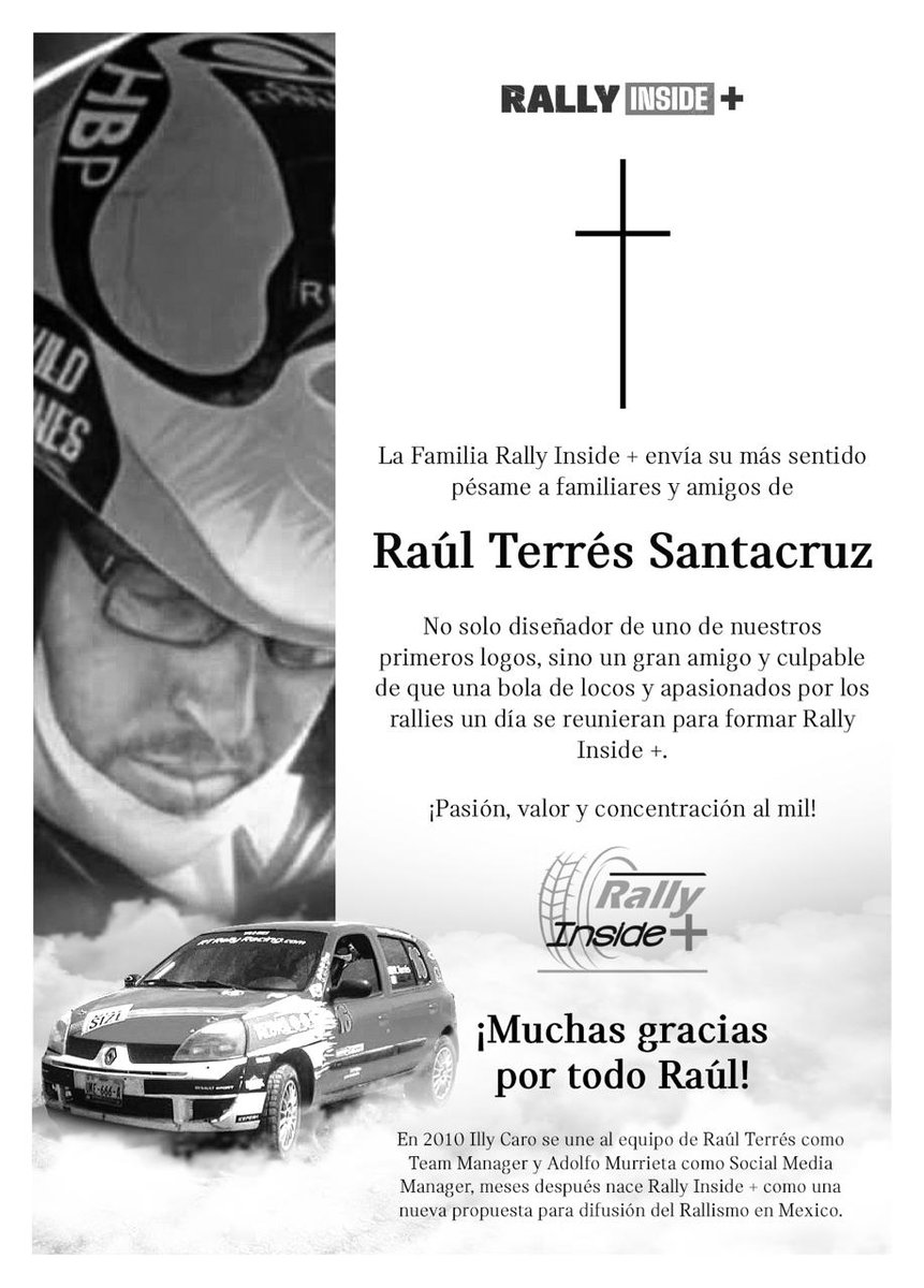 ¡Hasta siempre querido amigo!
rallyinsideplus.com/dep-raul-terre…
#DEP Raúl Terrés Santacruz - <a href="/RTrallyracing/">RT Rally Racing</a>