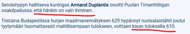 On kyllä surkee tulos. 
Hävettäis.