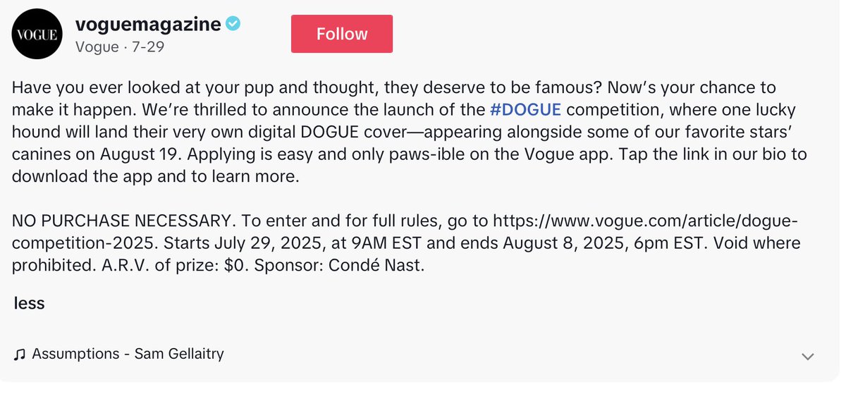 Hey there. Tomorrow is August 19, where VOGUE (150M) the biggest magazine is announcing DOGUE in their cover page. The team $DOGUE is holding a strong floor and prepumping before Aug 19. <a href="/voguemagazine/">Vogue Magazine</a>

CA: 6UfynQAUASwqxSSEENzL7vMR1wmpQS6LXrNn8f3xpump

X: x.com/i/communities/…