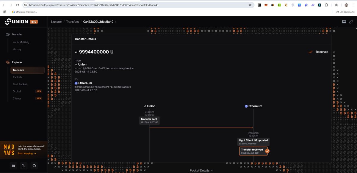 If you understand what’s going on here  Comment zkgm
<a href="/union_build/">Union</a> 

this is real check here 

btc.union.build/explorer/trans…