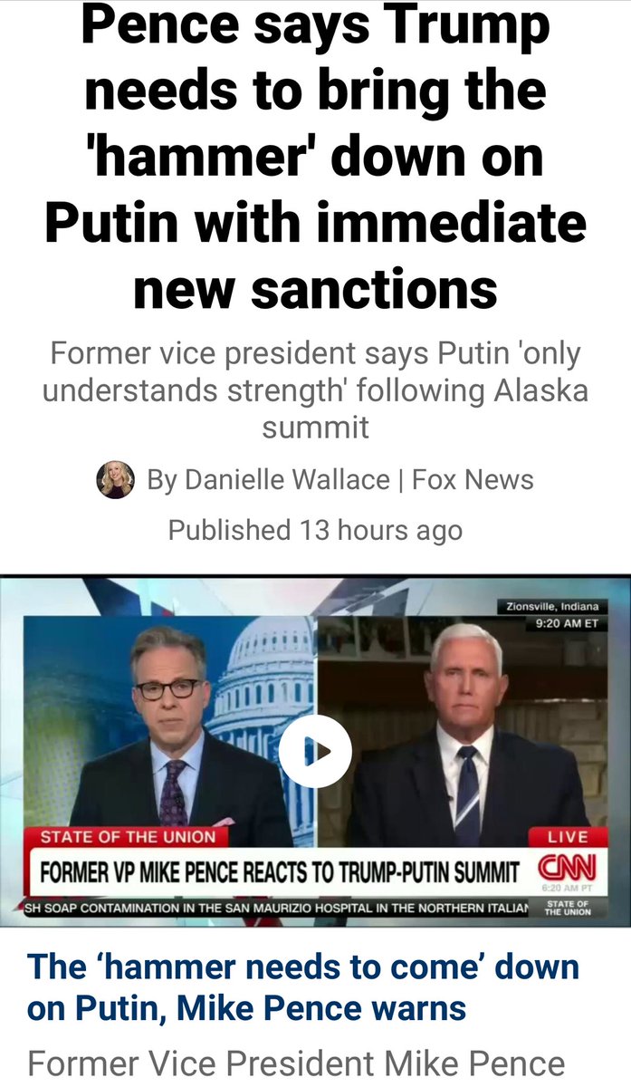 peter doubley (@peterdoubley) on Twitter photo Hate to disagree with <a href="/POTUS/">President Donald J. Trump</a> but <a href="/Mike_Pence/">Mike Pence</a> is right. Putin might not have gone into Ukraine had Trump won, but he is going in now! This is Trump’s War now! Bring down the hammer on Putin and take off the Velvet Gloves. Putin’s Military has no will to fight U.S. Hate to disagree with <a href="/POTUS/">President Donald J. Trump</a> but <a href="/Mike_Pence/">Mike Pence</a> is right. Putin might not have gone into Ukraine had Trump won, but he is going in now! This is Trump’s War now! Bring down the hammer on Putin and take off the Velvet Gloves. Putin’s Military has no will to fight U.S.
