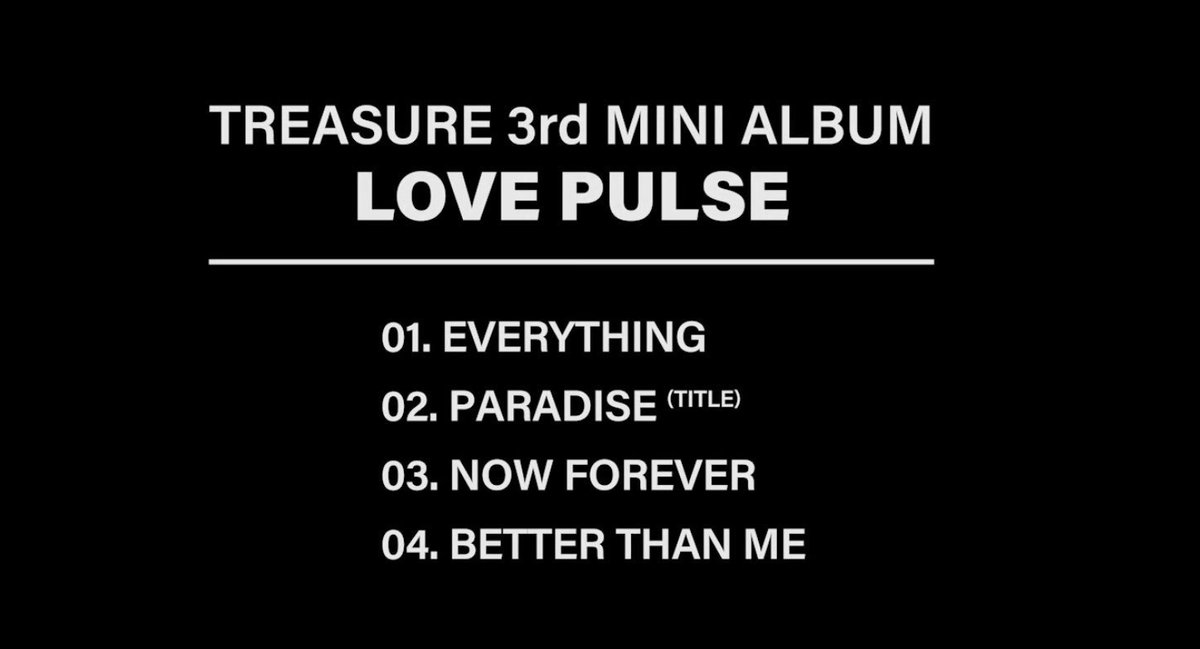 check our tracklist for 'LOVE PULSE'. can't wait to bring you to paradise, especially with our title track!