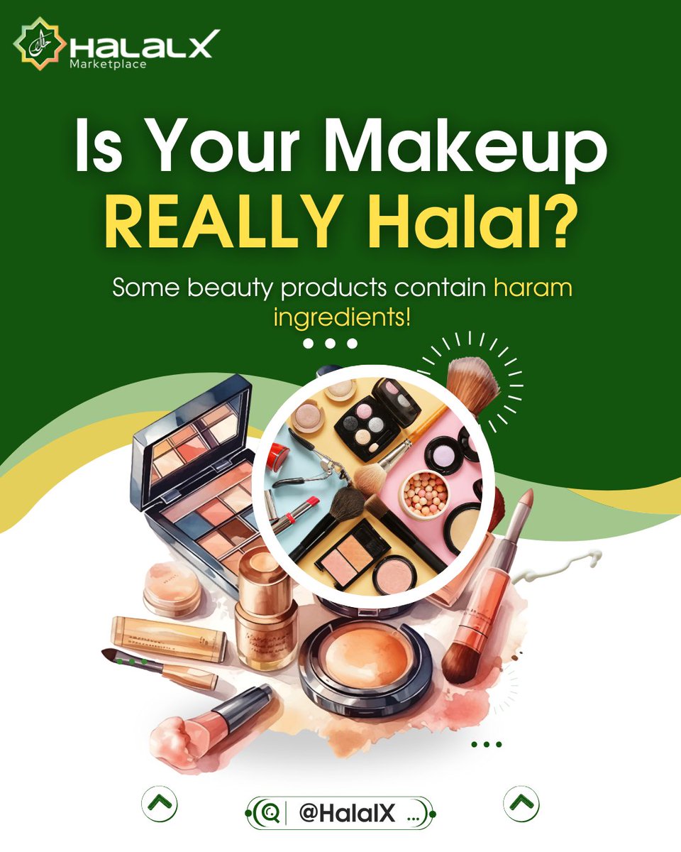 💄 Is your makeup REALLY halal? 🤔
Some products hide haram ingredients—but you don’t have to guess anymore.

Discover 180+ halal-certified beauty brands on HalalX Marketplace 🛒✨
👉 halalx.org

#HalalX #HalalBeauty #HalalMakeup