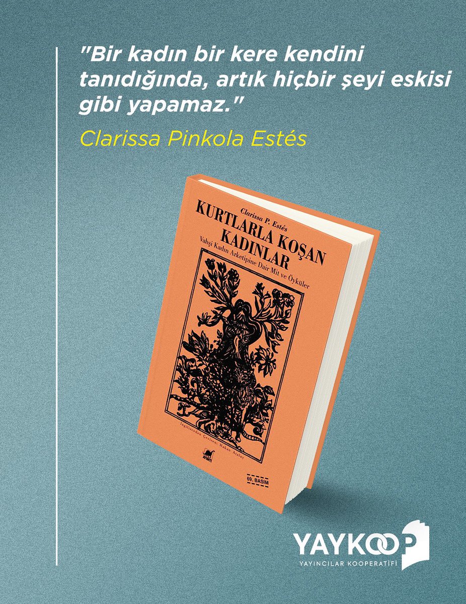 Yayıncılar Kooperatifi-YAYKOOP (@yayincilarkoop) on Twitter photo Clarissa P. Estés, Jungcu bir psikanalist olarak bu kitapta mitler ve masallar üzerinden kadınların sezgisel ve yaratıcı yanlarını ortaya koyuyor. Kendi sesini arayan kadınlar için ilham verici bir rehber. Yaykoop.com'dan satın al.
<a href="/ayrintiyayinevi/">Ayrıntı Yayınları</a> Clarissa P. Estés, Jungcu bir psikanalist olarak bu kitapta mitler ve masallar üzerinden kadınların sezgisel ve yaratıcı yanlarını ortaya koyuyor. Kendi sesini arayan kadınlar için ilham verici bir rehber. Yaykoop.com'dan satın al.
<a href="/ayrintiyayinevi/">Ayrıntı Yayınları</a>