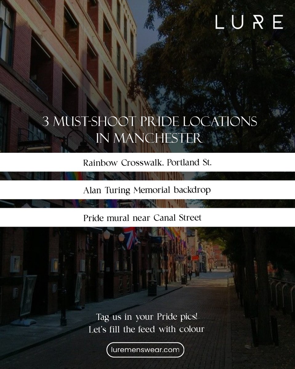 luremenswear's tweet photo. We’ve got your photo checklist covered 📸 Let’s fill the feed with colour!

 #PrideInManchester #RainbowVibes #PridePhotos https://t.co/6NlTS2oUvG