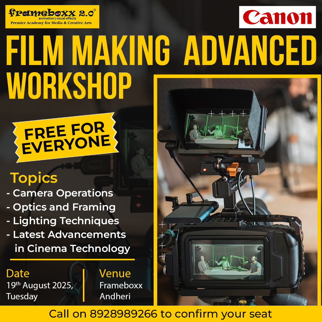 frameboxx's tweet photo. Join us for the Film Making Advanced Workshop 🎥 in collaboration with Canon – absolutely FREE for everyone! ✨

📅 Date: 19th August 2025, Tuesday
📍 Venue: Frameboxx Andheri
Book Your Seats Now👇https://t.co/ZGW7FBXnYF
.

.
#FilmMakingWorkshop #Frameboxx #CanonIndia https://t.co/y0Lh1zQL4L