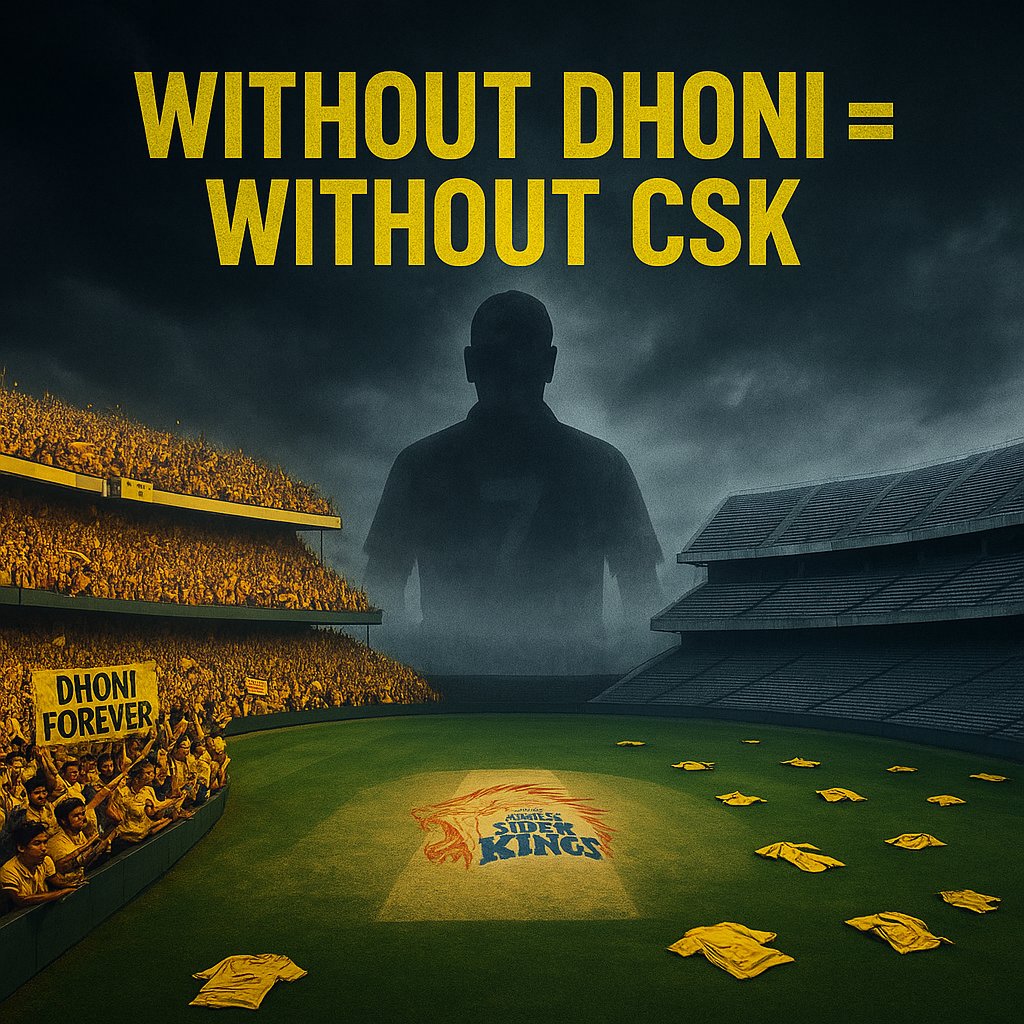 Sanskar_170902's tweet photo. Without MS Dhoni, #CSK would be just another mid-table IPL team. 🏏

The so-called #CSKFansArmy doesn’t support Chennai — they worship ONE MAN. Remove Dhoni, and 70% of that “army” disappears overnight. 👀

After his final season, those yellow stands? Half empty.
CSK’s dominance = Dhoni’s aura, not “team spirit.” 💥
Agree or rage? 🔥
#IPL2025 #Dhoni #WhistlePodu @ChennaiIPL @msdhoni @IPL