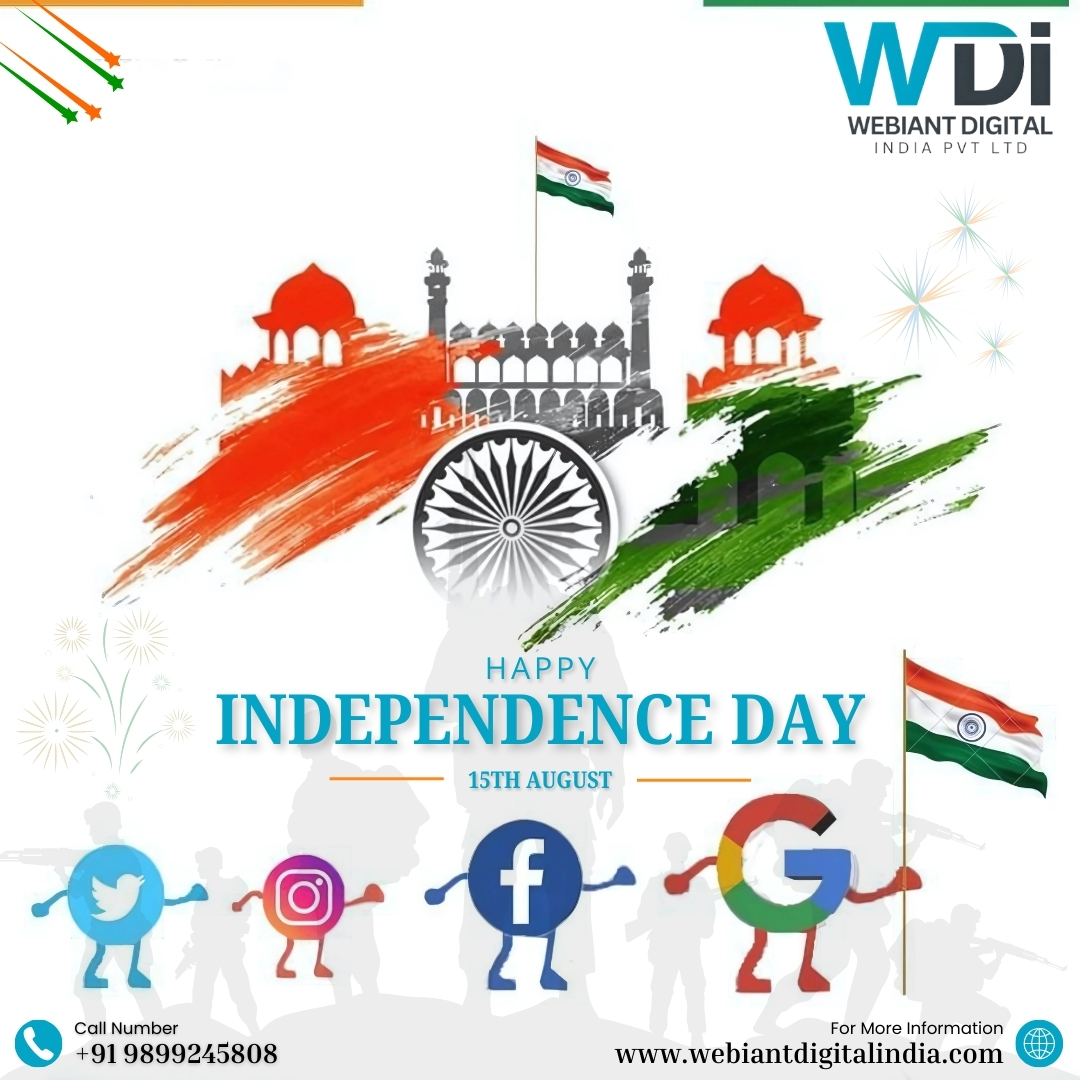 webiantdigital's tweet image. 𝐇𝐚𝐩𝐩𝐲 𝐈𝐧𝐝𝐞𝐩𝐞𝐧𝐝𝐞𝐧𝐜𝐞 𝐃𝐚𝐲✨
From digital dreams to a developed nation –
Webiant Digital India Pvt. Ltd. stands with the spirit of a free and proud India!
#HappyIndependenceDay #15August #WebiantDigital #IndiaAtHeart #ProudToBeIndian #JaiHind #FreedomCelebration