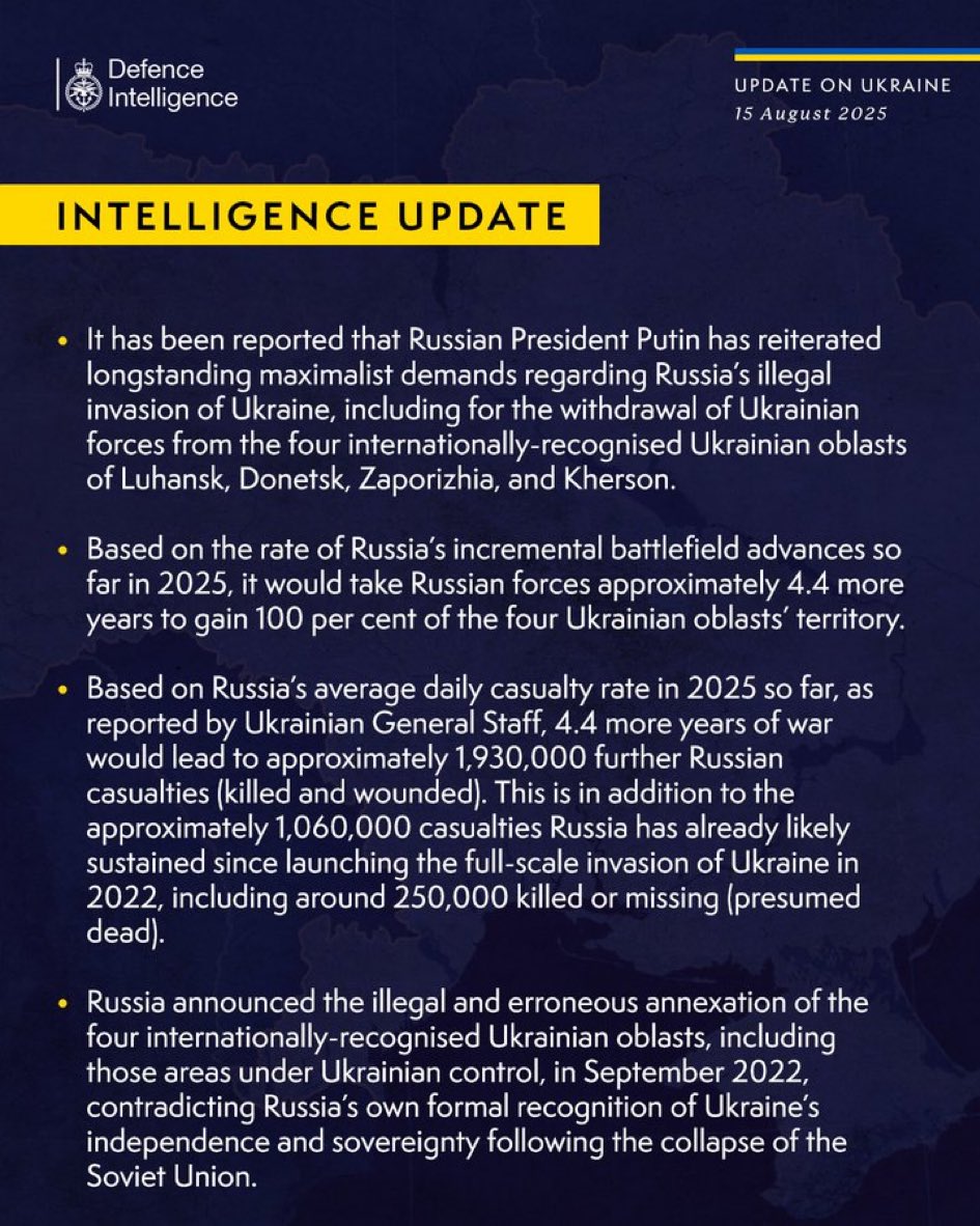 From the most consistent and reliable source of Defence Intelligence since the invasion began: